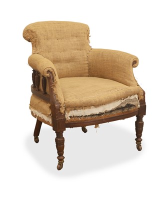 Lot 593 - A Victorian mahogany-framed tub armchair