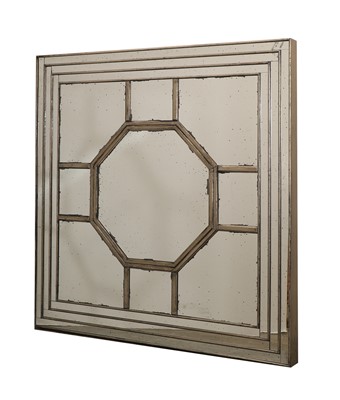 Lot 494 - A large square silvered wall mirror by OKA