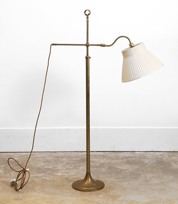 Lot 473 - A brass framed adjustable reading lamp