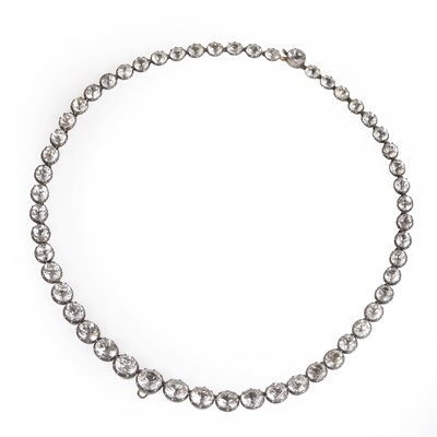 Lot 2 - An antique white topaz rivière necklace
