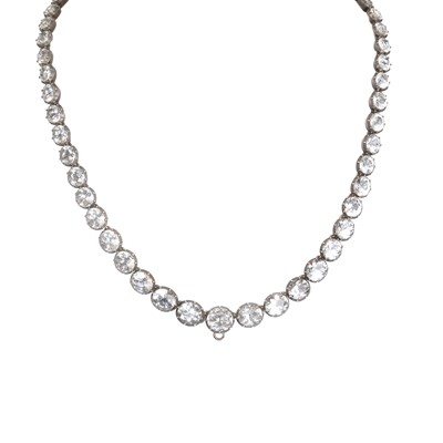 Lot 2 - A Georgian white topaz rivière necklace