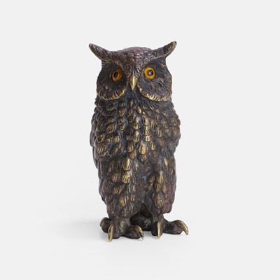 Lot 41 - A Victorian bronze owl