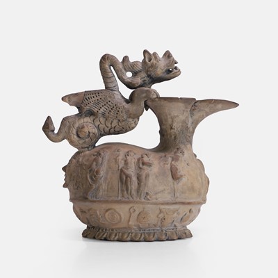 Lot 75 - A terracotta dragon ewer