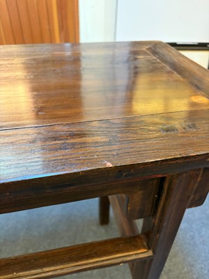 Lot 525 - A pair of elm altar tables