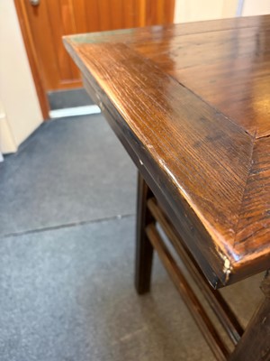 Lot 525 - A pair of elm altar tables