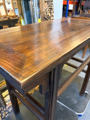 Lot 525 - A pair of elm altar tables
