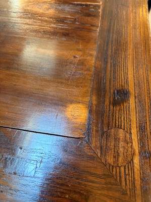 Lot 525 - A pair of elm altar tables