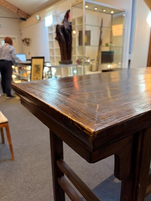 Lot 525 - A pair of elm altar tables