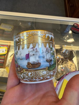 Lot 104 - A Meissen teacup and saucer