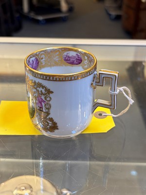 Lot 104 - A Meissen teacup and saucer