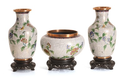 Lot 56 - A group of three cloisonné vases