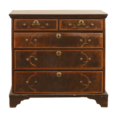 Lot 542 - A William & Mary provincial oak and walnut chest of drawers