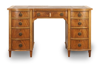 Lot 534 - A mahogany pedestal desk