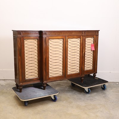Lot 545 - A Regency mahogany breakfront side cabinet