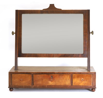 Lot 592 - A George III mahogany toilet mirror