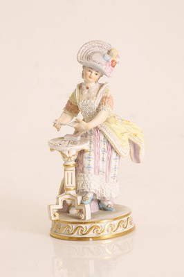 Lot 104 - A Meissen porcelain figure of a card player
