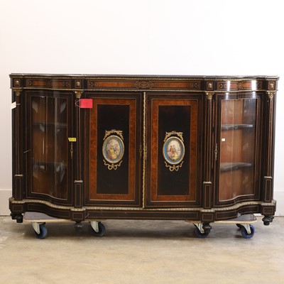 Lot 509 - An ebonised Victorian credenza