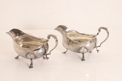 Lot 18 - A pair of silver sauce boats