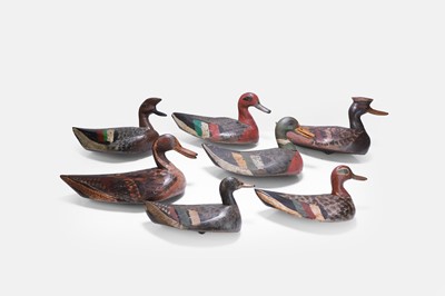 Lot 646 - A group of seven decoy ducks