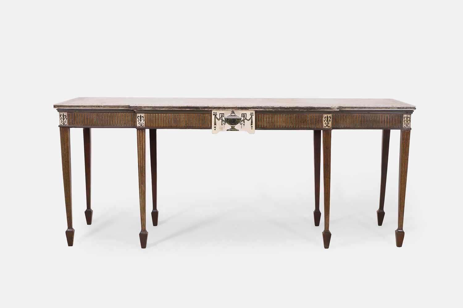 Lot 510 - A George III-style painted and stained pine console table