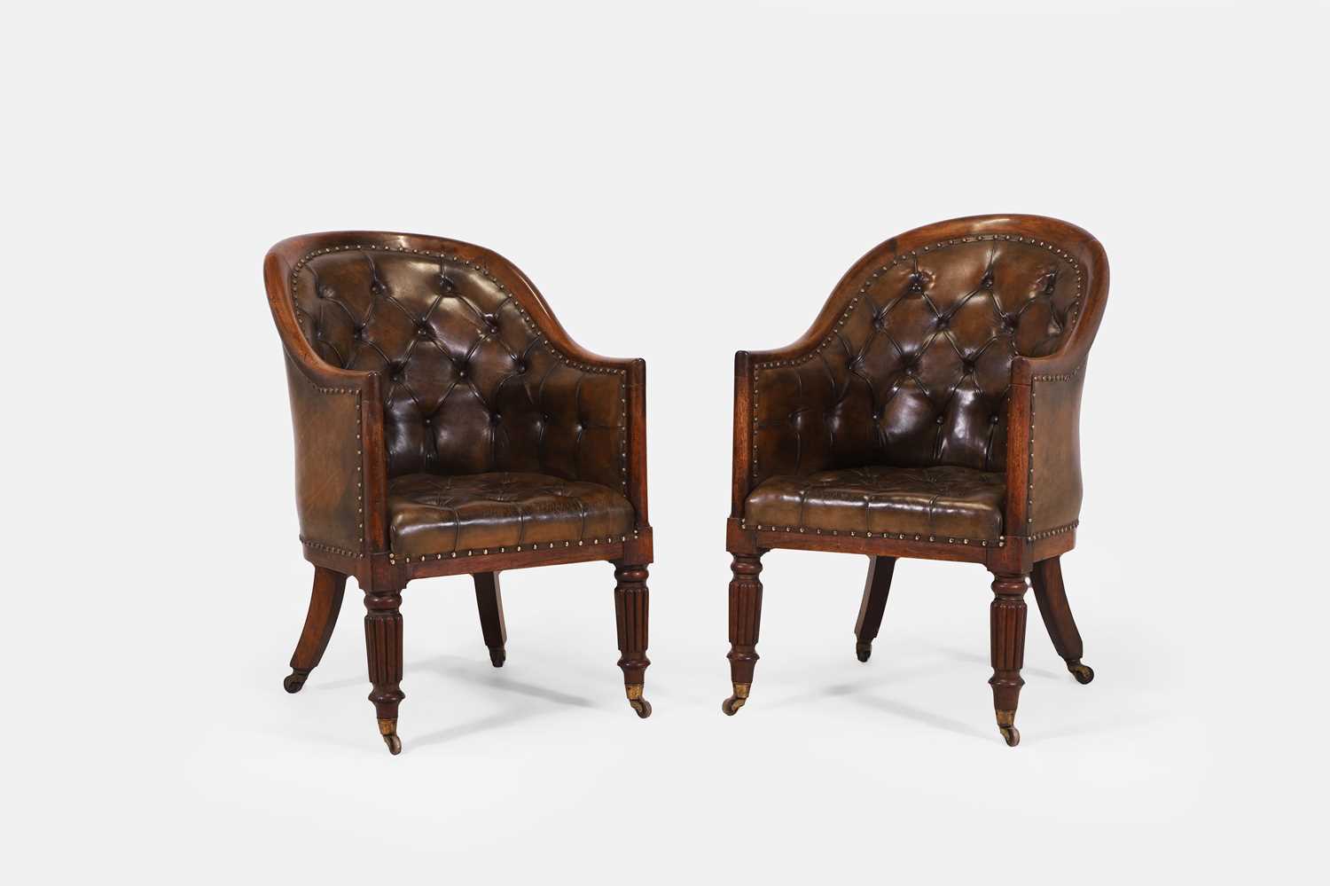 Lot 198 - A pair of George IV rosewood library chairs