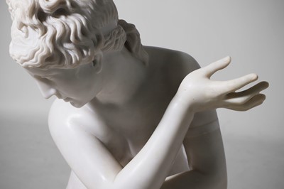 Lot A large marble figure of 'The Crouching Venus'