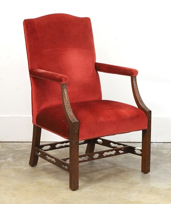 Lot 544 - A mahogany open armchair