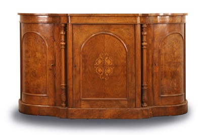 Lot 542 - A Victorian figured walnut credenza