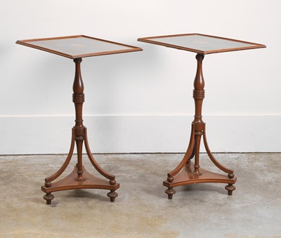 Lot 537 - A pair of Edwardian mahogany lamp tables