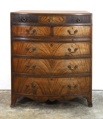 Lot 550A - A Regency design mahogany bow front chest