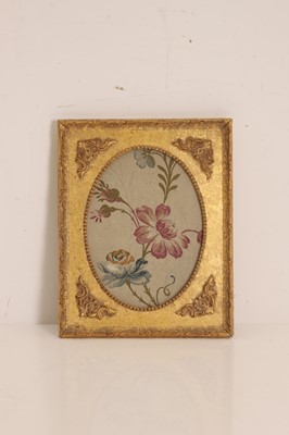 Lot 301 - A floral woven silk panel