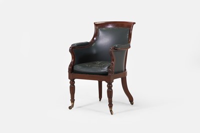Lot 603 - A George IV mahogany library bergère armchair