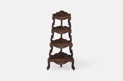 Lot 280 - An Anglo-Indian hardwood corner étagère