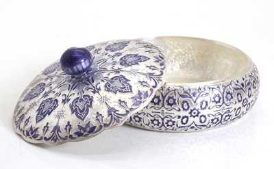 Lot 1 - A Korean silver and cloisonne enamel box and cover