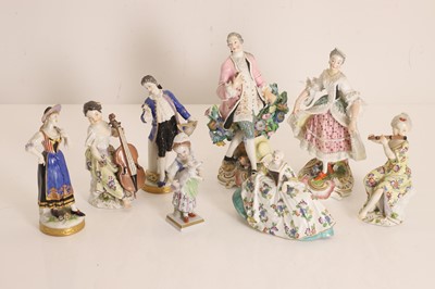 Lot 101 - A pair of Continental porcelain figures