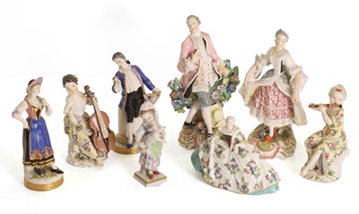 Lot 101 - A pair of Continental porcelain figures