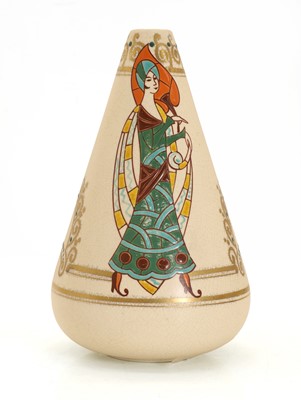 Lot 121 - An Art Deco crackle-glazed pottery vase