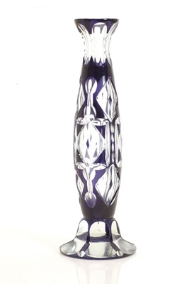 Lot 153 - A Bohemian blue flashed and a cut glass vase