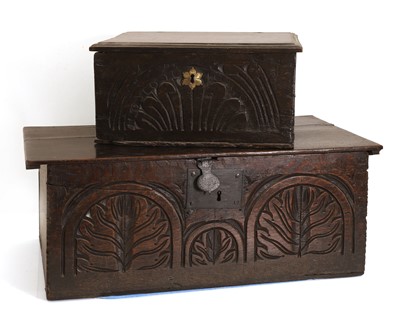 Lot 323 - Two oak bible boxes