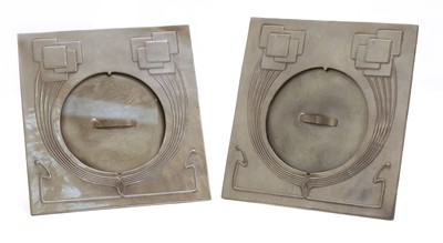 Lot 399 - A pair of Art Nouveau pewter photograph frames
