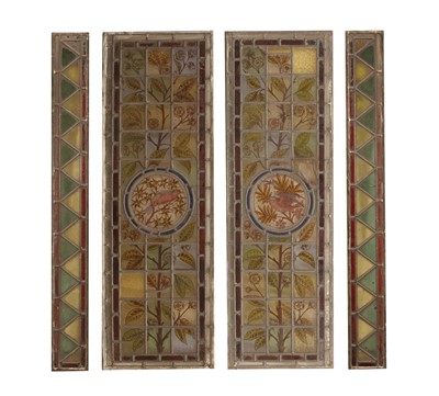 Lot 157 - A pair of Arts and Crafts stained glass panels