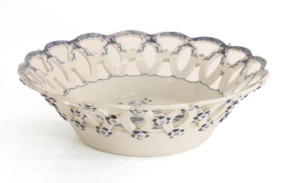 Lot 111 - A Worcester blue and white reticulated basket