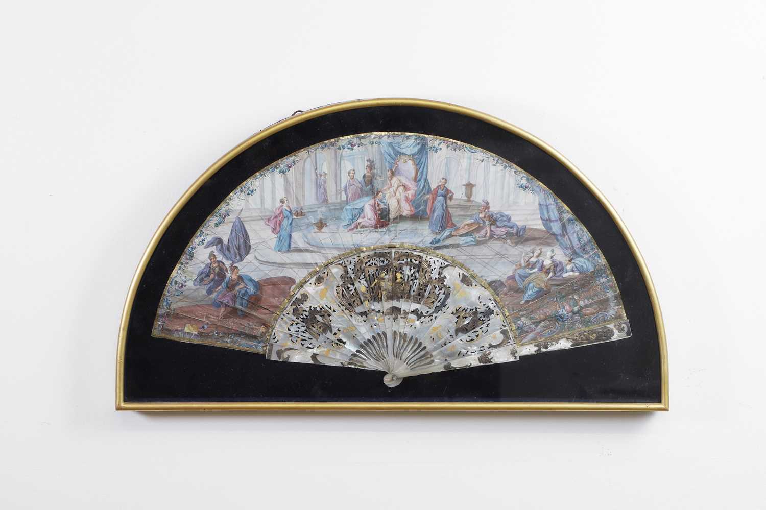 Lot 54 - A mother-of-pearl fan