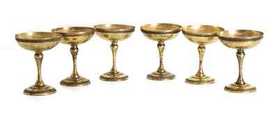 Lot 4 - A set of six silver coupe glasses