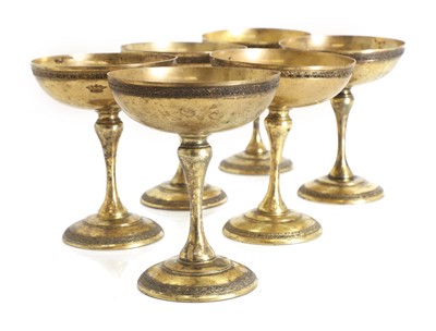 Lot 4 - A set of six silver coupe glasses