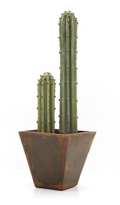 Lot 308 - A painted metal model of a cactus