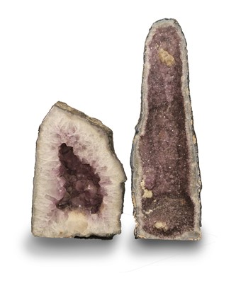 Lot 310 - A group of two large amethyst pillars
