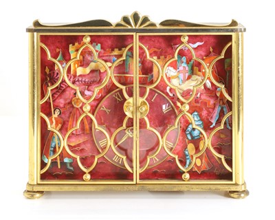 Lot 206 - An Imhof enamel and gilt metal table clock