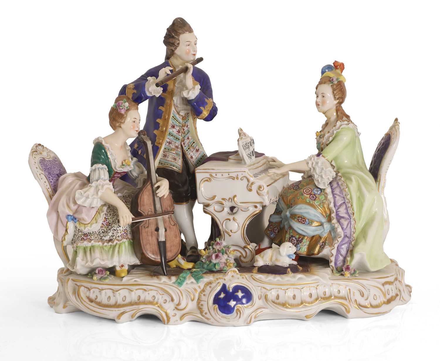 Lot 108 - A Dresden porcelain figural group of musicians