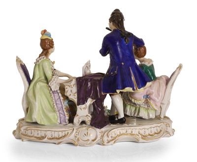 Lot 108 - A Dresden porcelain figural group of musicians